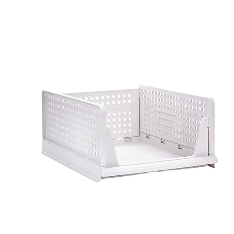 Stackable Storage Basket Plastic Large Open Drawer Wardrobe Cloth Container