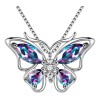 Collar De Plata 925 Mariposa Con Amatista Para Mujer Color