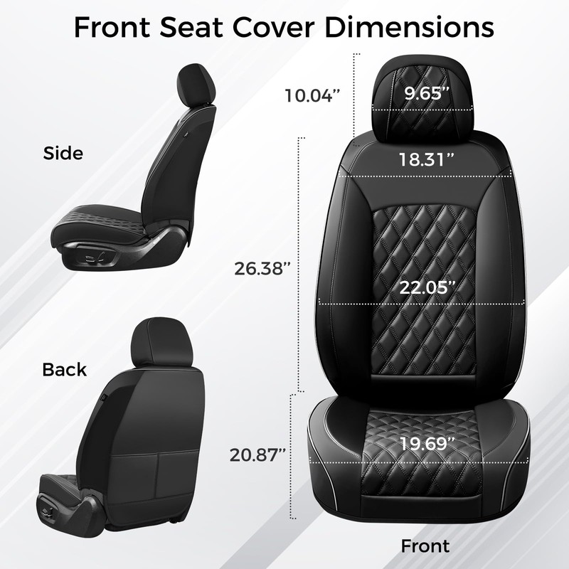 Huidasource Front Seat Covers, 5 Layers Car Seat Covers Front