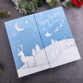 Christmas Advent Calendar Fill your Own 1-24 Day Boxes Luxury Countdown Ribbon (blue)