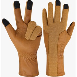ONETAC TOUCH SCREEN NOMEX PILOT FLIGHT FLYERS OPERATOR AVIATION DUTY WORK GLOVES, GOAT LEATHER TIGHT FIT PALM (COYOTE/BROWN, XXLARGE)