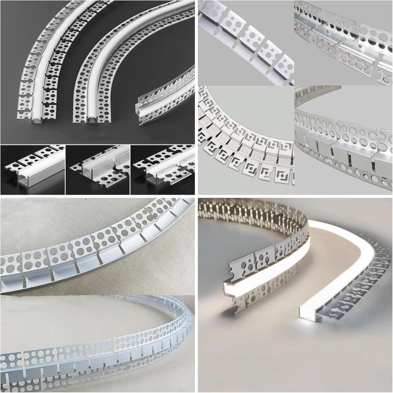KSDLMPA 10 Pack 3.3Ft/1M Plaster-in Bendable Aluminum Profile LED Light
