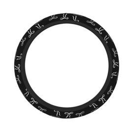 Car Steering Wheel Cover Black White Bows, Breathable Absorbing Sweat Anti Slip Polyester Car Accessories Decorative Protector Fit for Most Car, Trucks, SUV 15 Inch
