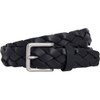Hackett London Men's LTHR Flat Plait Belt, Black, XL