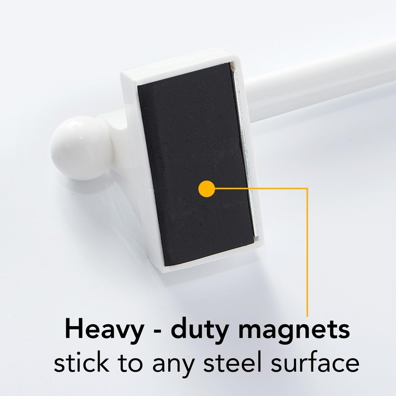 NICETOWN 2 Pack White Magnetic Curtain Rods for Metal Doors