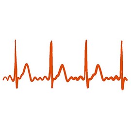 hBARSCI Heartbeat Vinyl Decal - 5 Inches - for Cars, Trucks, Windows, Laptops, Tablets - Outdoor-Grade 2.5mil Thick Vinyl - Orange