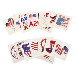 Baluue 20sheets Temporary Stickers Usa Independence Day Body Decals for Women Unique Arm Decoration for Parties Beach Rave Events Skin-friendly Design