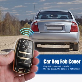 X AUTOHAUX Car Remote Key Fob Case Cover 4 Button Protector for Kia Niro Black