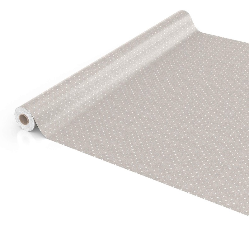 ANRO Oilcloth Tablecloth Oilcloth Tablecloth Polka Dots Plain Beige 120