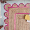 Chouhan Rugs Area Rug Natural Jute Hand Braided Rug Pink