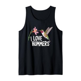 Cool I Love Hummers bird cute Colibri Flower Tropical Summer Tank Top