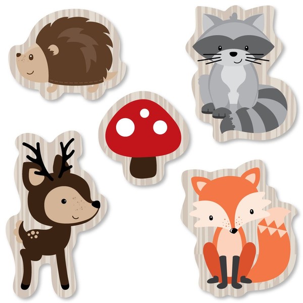 Big Dot of Happiness Woodland Creatures - DIY Shaped Baby