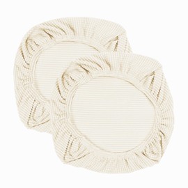 Yikko Soft Stretch Spandex Jacquard Slipcovers, Corn Grain Texture Chair Slipcovers fit for Office,Dining Room,Bar,Wedding Chair Seat Cushions, Washable Removable Home Decor (2, Beige)