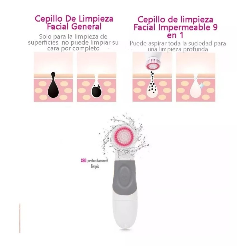 Cnaier Cepillo Limpiador Facial Exfoliante 9 En 1