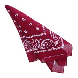 Motique Accessories Extra Large Paisley Bandana 27x27 Inch-Burgundy