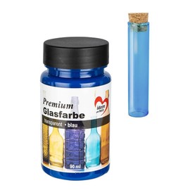 Ideen mit Herz Premium Glass Paint | Transparent | Waterproof | 90 ml (Blue)