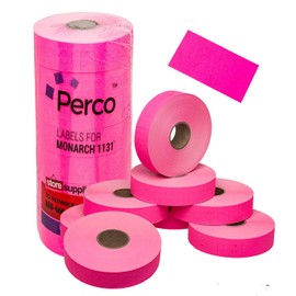 Fluorescent Pink Pricing Labels for Monarch 1131 Price Gun – 8 Rolls, 20,000 Pricemarking Labels