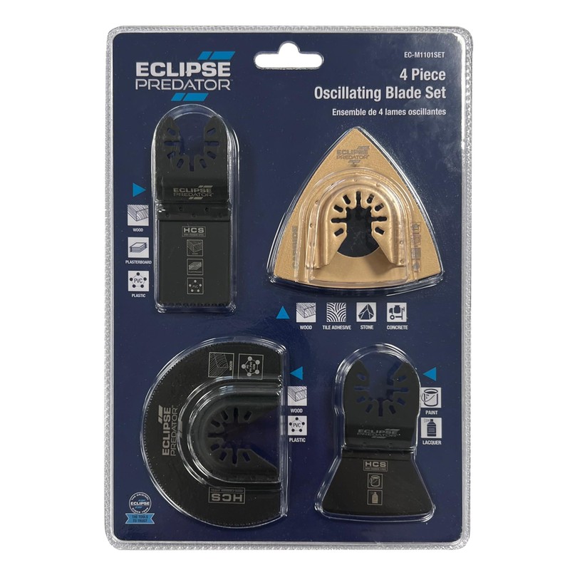 Eclipse Professional Tools EC-M1101SET 4 Piece Oscillating Blade Set with