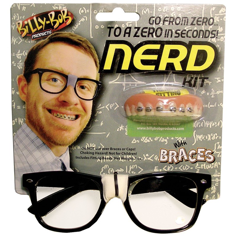 Billy-Bob Nerd Kit with Glasses and No-Fool Braces