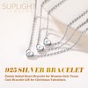 Suplight 925 Sterling Silver Bracelets with Charms Womens Jewelry Adjustable