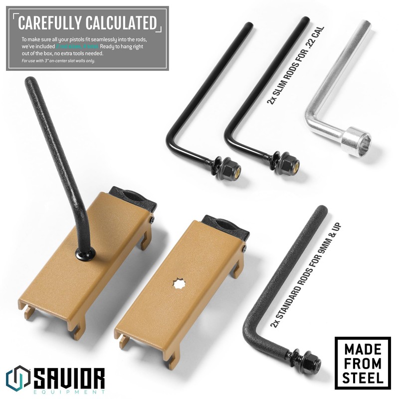 Savior Equipment Wall Rack System Angle Adjustable Pistol Barrel Holder