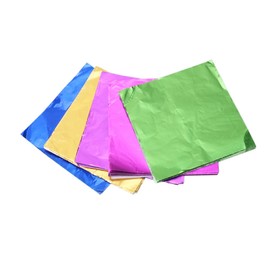 Zerodeko 5 Packs 8x8cm Food-Grade Aluminum Foil Paper Foil Paper for Candy Wrapping Smooth Surface Random Color