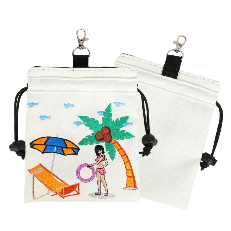 Golf Valuables Bag | PU Leather Golf Tee Storage Bag,Golf