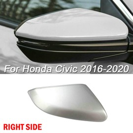 Silver Right Passenger Side Mirror Cap Cover For Honda Civic 2016 2017 2018 2019 2020 Rearview Mirror Cap Replacement