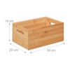 Relaxdays Bamboo Storage Box, Stackable, Sturdy, Bamboo Box without Lid,