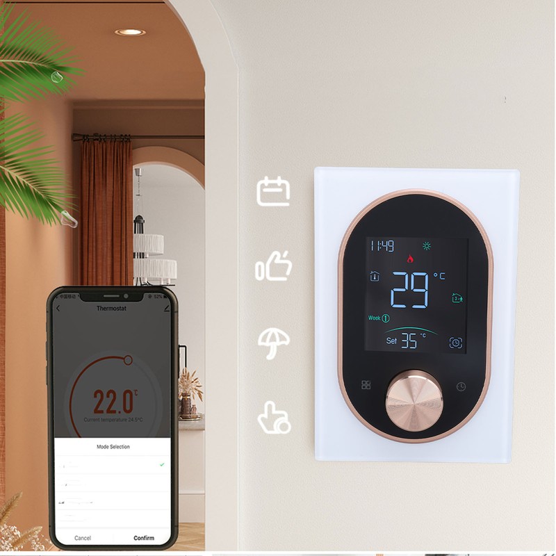 Smart Color Thermostat APP Programmable Touchscreen Knob Control Smart Temperature