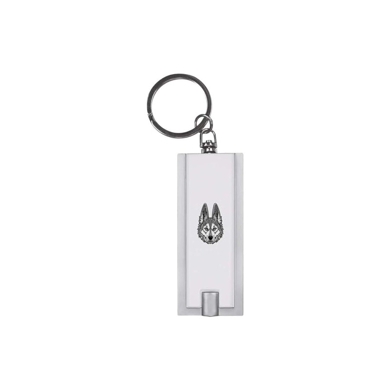 Azeeda 'Husky Dog Face' Keyring LED Torch (KT00034285)