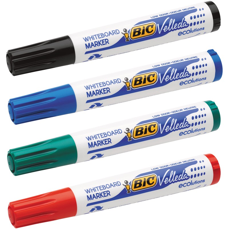 BiC Velleda 1701 Bullet Tip Whiteboard Markers - Assorted (Pack