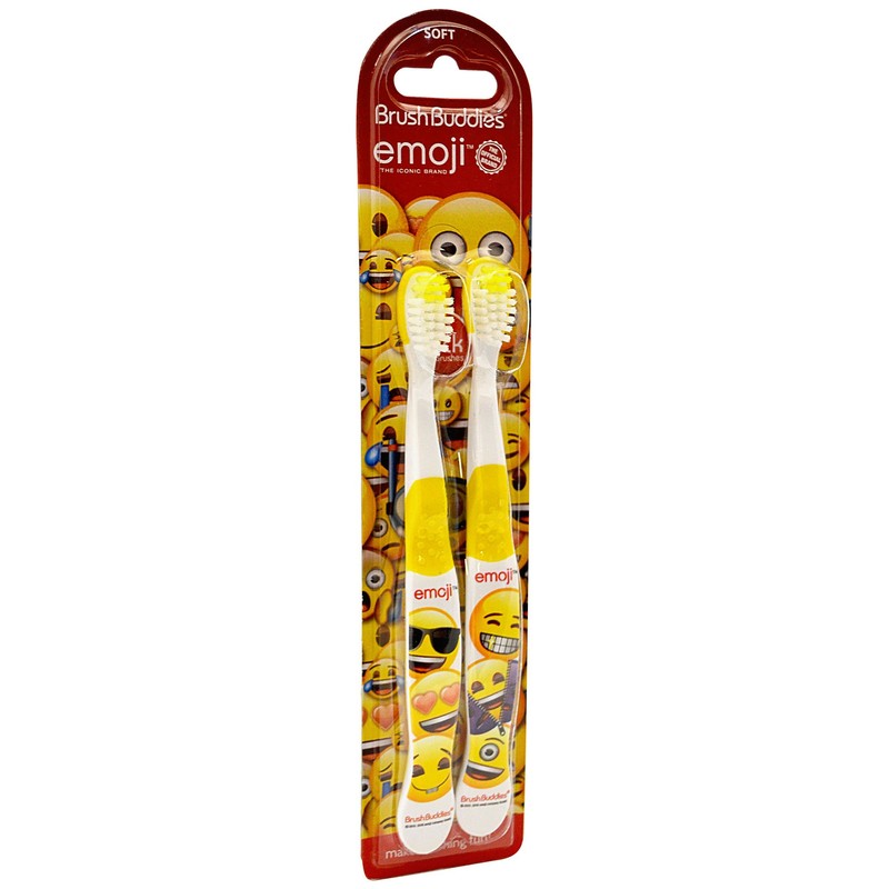 Brush Buddies Emoji Toothbrush, 2 Count