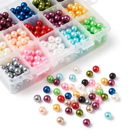 Craftdady 495pcs 8mm Satin Shiny 15 Colors Acrylic Round Beads No Hole for Vase Filler Table Scatter Wedding Party Home Decoration