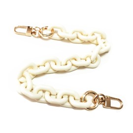 Torostra Purse Resin Chain Handle Strap Acrylic Chain Replacement Strap for Handbag Fashion Chain Strap for Evening Clutch Bag (Candy Color White)