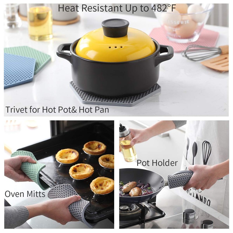 4 Packed Silicone Trivet Mats - DIY Different Size Dish