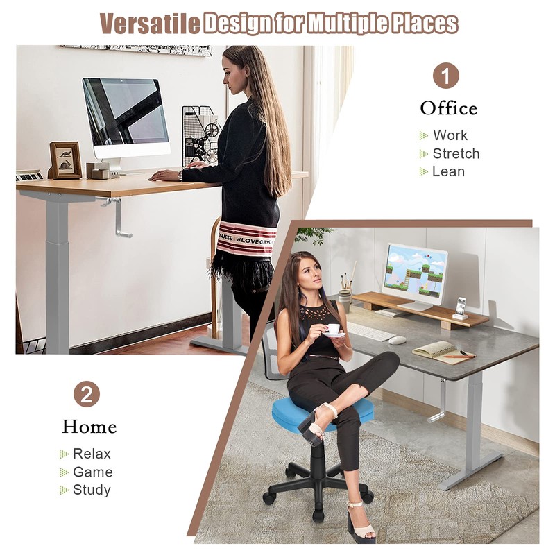 Tangkula Hand Crank Stand Up Desk Frame, Manual Height Adjustable