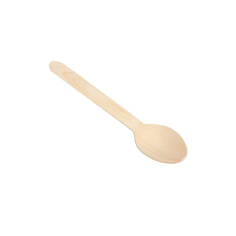 Vktech Disposable Wooden Spoon, Economical Pack of 100