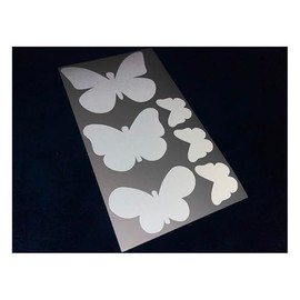 Veloviz Reflective Butterfly (Assorted) Silver Die-Cut Vinyl Cargo Bike Stickers Decals