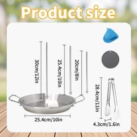 Stainless Steel Vertical Skewer Grill, Barbecue Stand Meat Rack with 3 Removable Skewer Sizes (8-inch, 10-inch, and 12-inch), Heat Resistant Gloves, Insulation Pads, Barbecue Clips