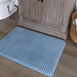 Mohawk Home 20" x 30" Augusta Bath Mat Sky Blue Machine Washable Non Slip Bathroom Rug