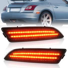 NEIFILES Rear LED Side Marker Lights Compatible with Chrysler Crossfire 2004-2008 Smoked Lens Red Fender Bumper Lamps, Plug and Play,Easy Installation