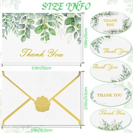 36 Luxury Thank You Cards with Envelopes, 4" x 6" Multipack Thank You Notes, Gold Stamping & Internal Printing Envelope, 6 Elegant Designs, for Weddings Baby Shower Graduation Small Business (White)