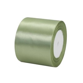 POPOYU 3 Inch Wide Sage Green Ribbon for Crafting,75mm/23 Meters Sage Green Fabric Polyester Large Solid Satin Ribbon for Gift Wapping,Hair Bows,Sewing,Craft,Floral,Wedding Car,Bridal Shower,Birthday