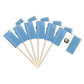 Guatemala Flag Guatemalan Miniature Toothpick Flags Decorations Small Cupcake Toppers Cocktail Food Flags Decor For Independence Day Party Bar (100 pack)