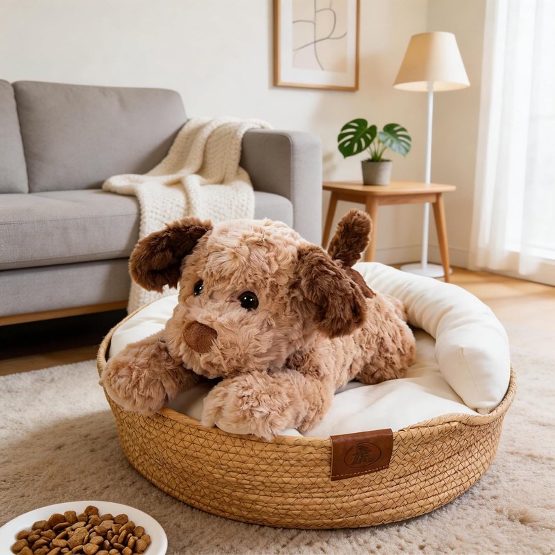 15" Puppy Stuffed Animals, Brown Dog Animals Plush Toys for