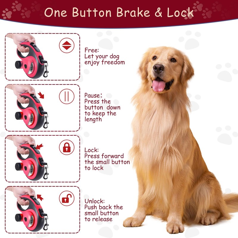 26Ft Retractable Dog Leash - for Medium to Large Dogs