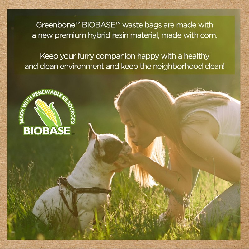 Greenbone BioBase Pet Poop Bags - 3 Rolls, 36 Bags