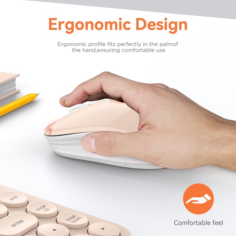FMOUSE Lindo Mouse Bluetooth, Inalámbrico con tecnología 2,4 GHz, Ratón