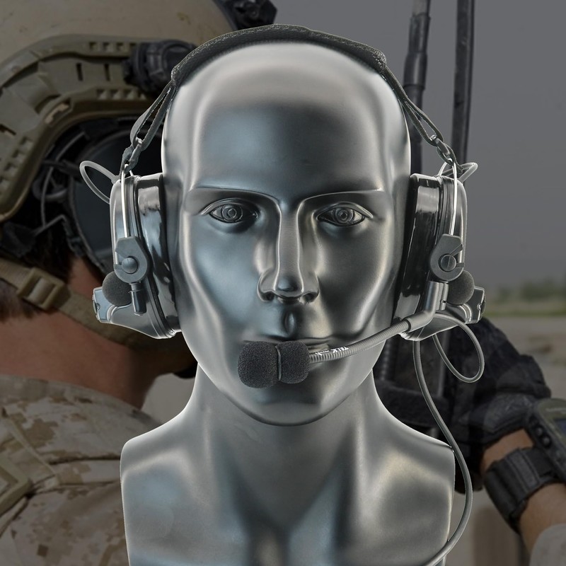 Tactical Headset with Noise Reduction/Communication Function+U94 PTT Gel Earpad Neckband